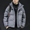 Męska kurtka z kapturem 90% puchu białej kaczki - Styl amerykański, Zima 2025, Modna wysokiej jakości odzież wierzchnia w dużych rozmiarach