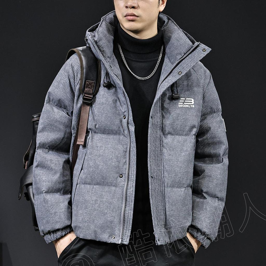 Męska kurtka z kapturem 90% puchu białej kaczki - Styl amerykański, Zima 2025, Modna wysokiej jakości odzież wierzchnia w dużych rozmiarach