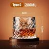 Tumbler Whiskyglas mit Boden Kristall Whiskygläser Retro Drehbar Rotierend Wein Brandy Glas Tasse Trinkgeschirr für Bar Zuhause