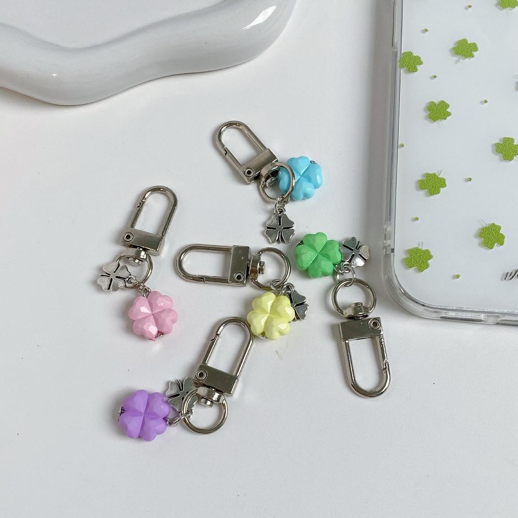 Stylish Green Clover Phone Charm Durable Alloy Pendant For Keys Bags Good Luck Gift Stylish Phone Strap Charm