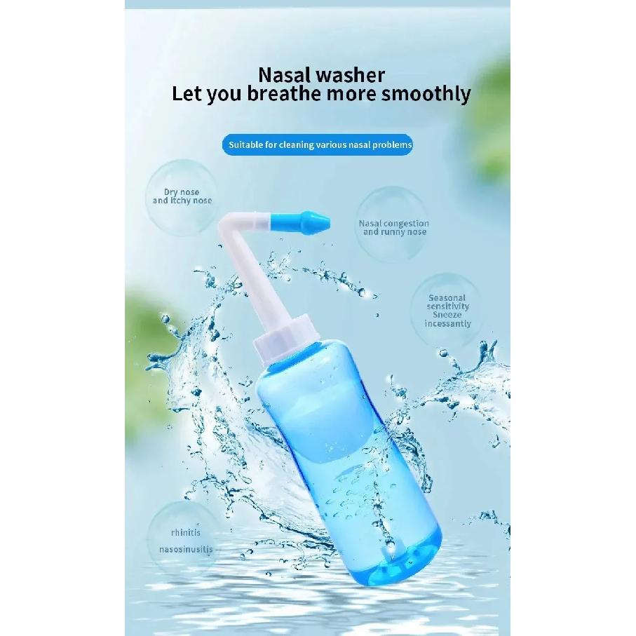 1 Piece Nasal Wash Bottle 300ml Adult And Children Nasal Cavity And Nasal Wash Bottle Physiological Saline Rhinitis Manual