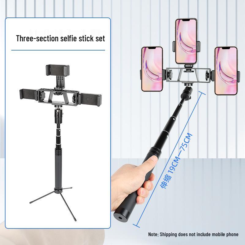 4S Auto Show & Outdoor Photography Tripod: Dual Phone Stand for Live Streaming and Desktop Shooting