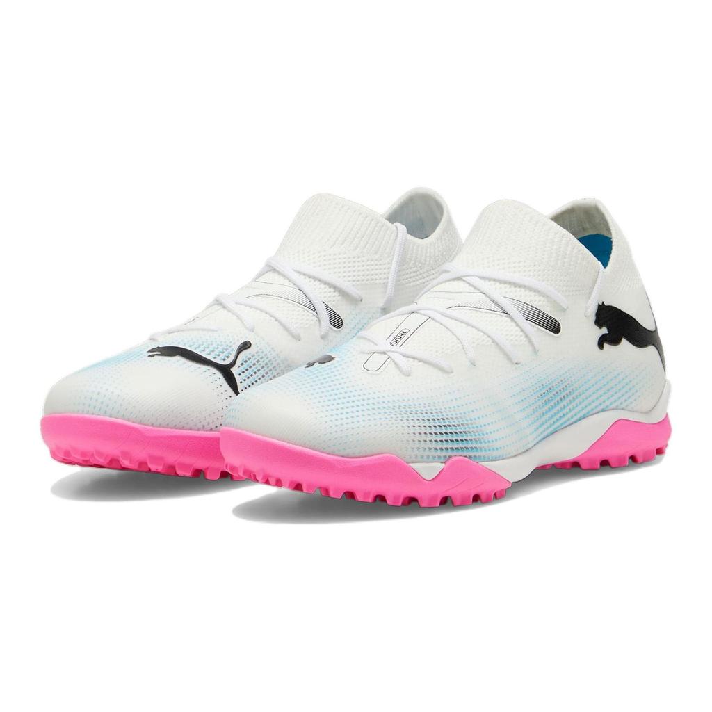 Puma Future 7 Match NJR FG/AG Turf Soccer Shoes Kids Soccer Shoes White Pink 107731-01