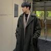 Men's Mid-Length Korean Style Wool Trench Coat - Autumn/Winter, Thickened, Over-the-Knee, Loose Fit