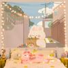 Cute Little Rabbit Bedside Hanging Cloth Home Wall Decoration Tapestry Office Living Room Tapestry