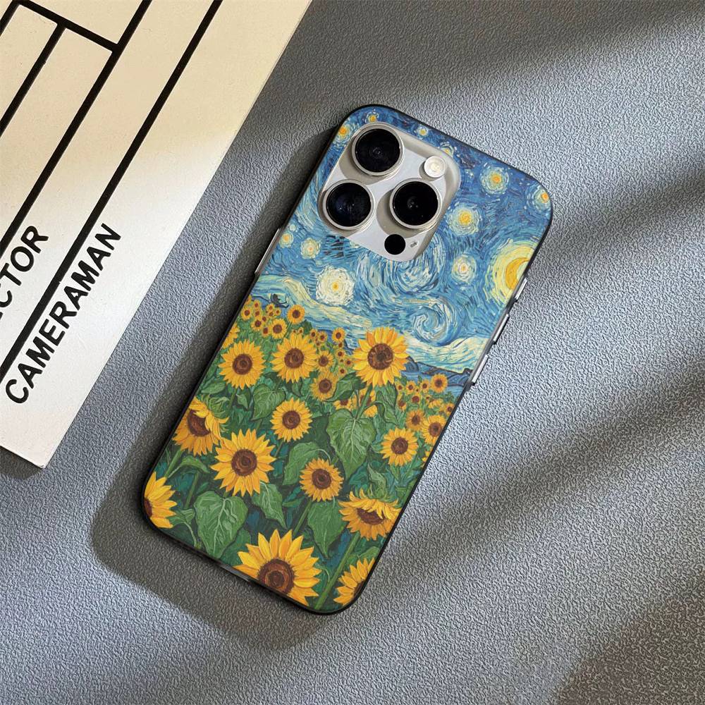 Art Vincent Van Gogh Phone Case For iPhone 16 15 17 Pro 11 12 13 14 Pro Max Plus Soft Ripple Silicone Cover Shell