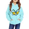 Children's Long-sleeved Loose-fitting Pullover Hoodie With Drawstring And Solid Color