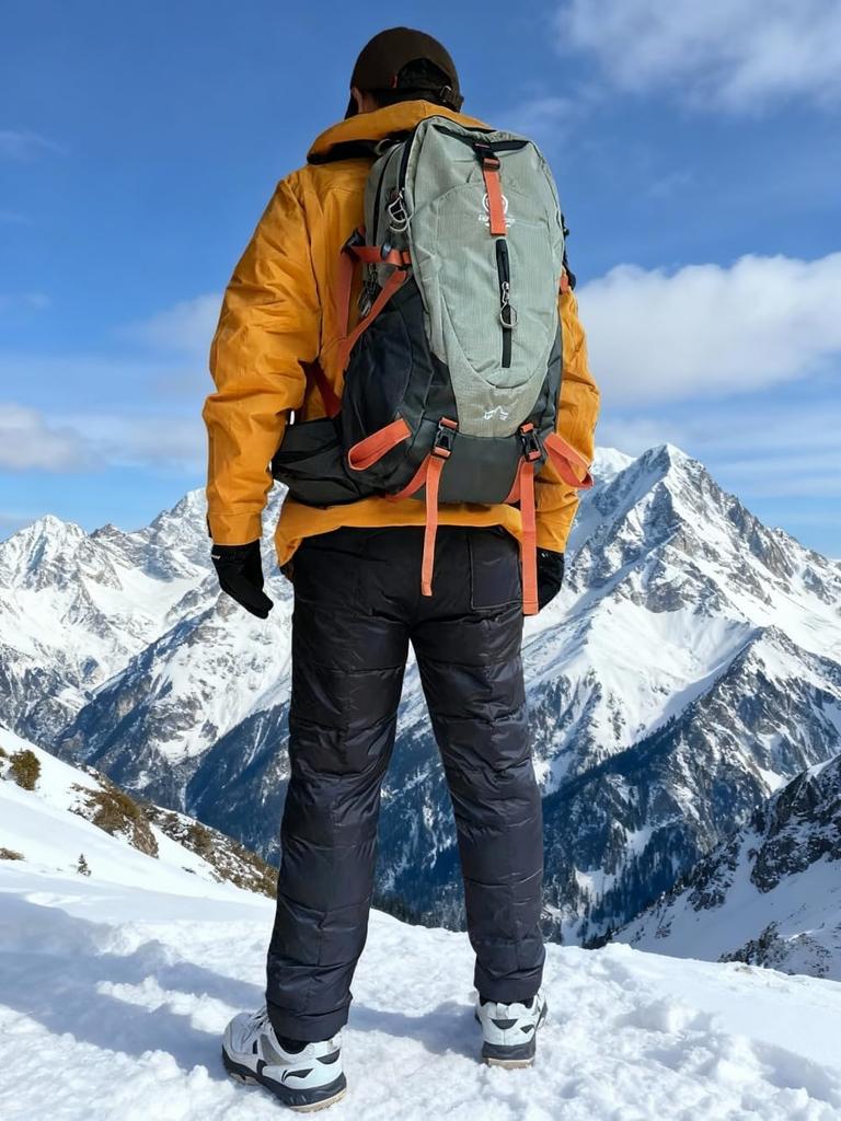 SYOKYO Men's Ultra-Lightweight Down Pants, Long, Warm, Jogger Pants for Hiking and Outdoor Activities (L, Black)