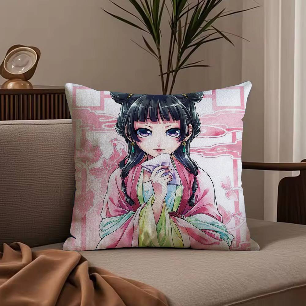 The a-Apothecary Diaries maomao Pillow Case Anti-dustmite Pillowcase Invisible zipper silky short plush Sofa cushion cover