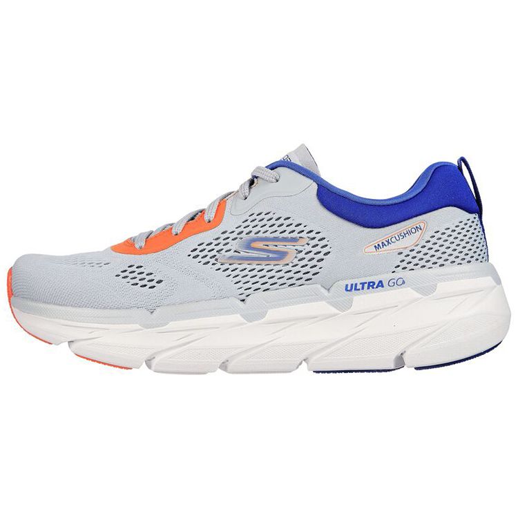 Skechers Max Cushioning Comfortable Sports Fabric Low Top Running Shoes Men sneakers Gray Blue 220068-GYBL 41