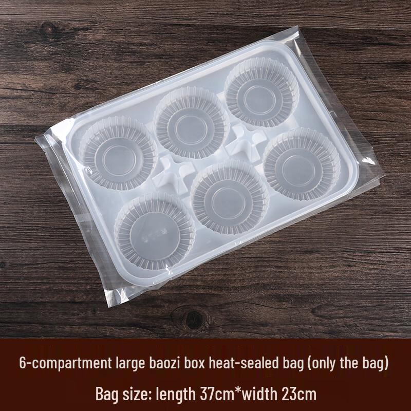 Disposable 6-Compartment Steamed Bun Takeaway Boxes (100-Pack)