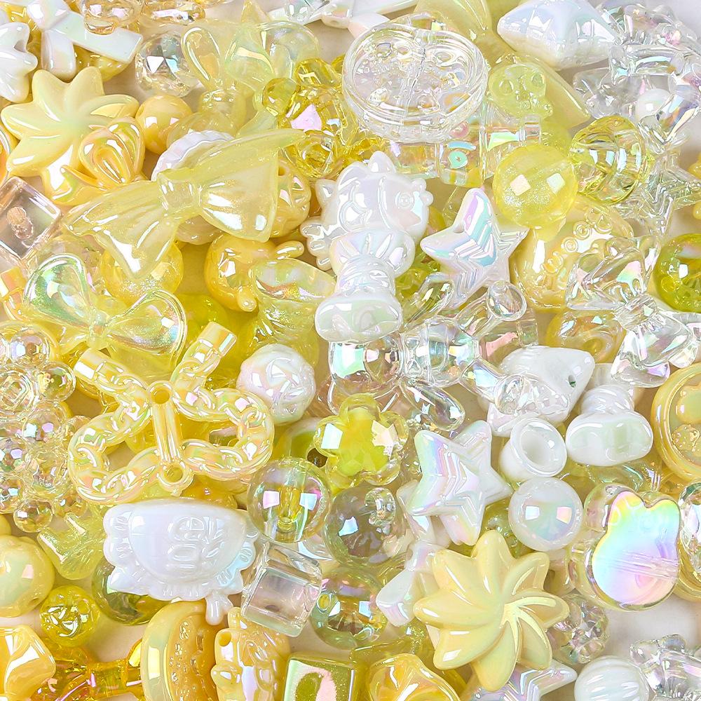 

Акриловые УФ Гальванизированные Смешанные Бусины DIY Перфорированные Бусины Аксессуары, Цепочка для Мобильного Телефона Браслет Ожерелье Ювелирные Аксессуары 20g (about 6-10 pieces)