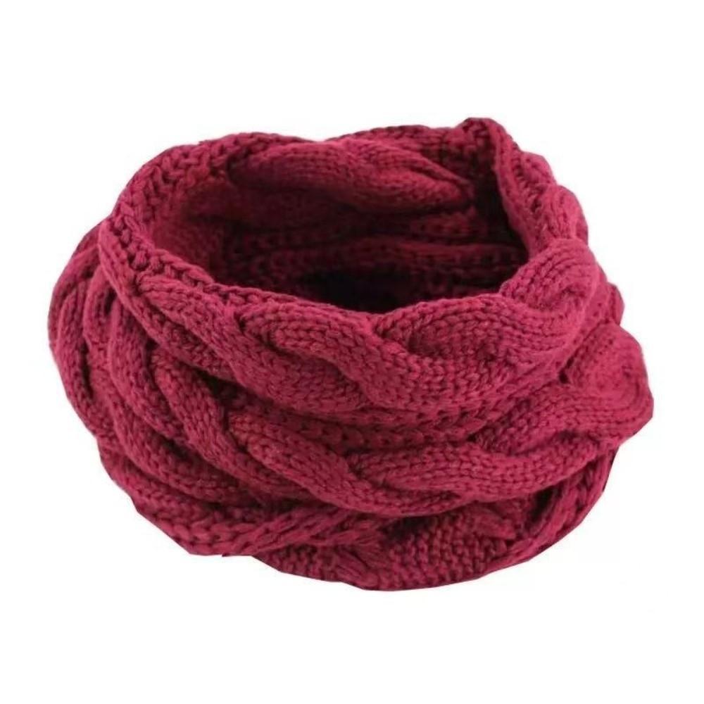 Thickened Knitted Scarf Solid Color Warm Scarves Simple Wool Bib Men