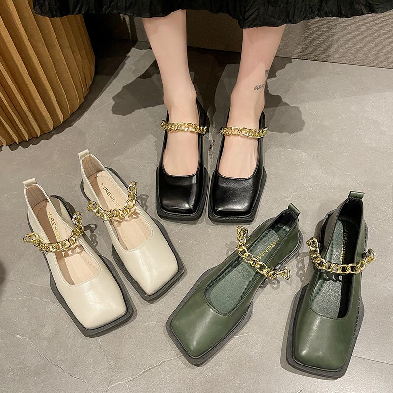 Fashion 2024 Autumn  Flat Heel Women Loafer Shoes Fahion Square Toe Slip On Shallow Ballerina Shoes Female Ballet Zapatos Muje