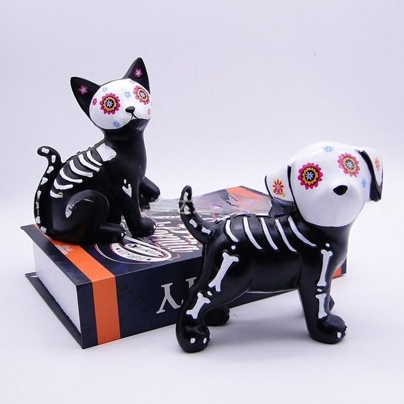 Halloween Resin Crafts Ghost Festival Decorations Cute Little Cats and Dogs Ornaments Day of The Dead Gifts Show Unique Style