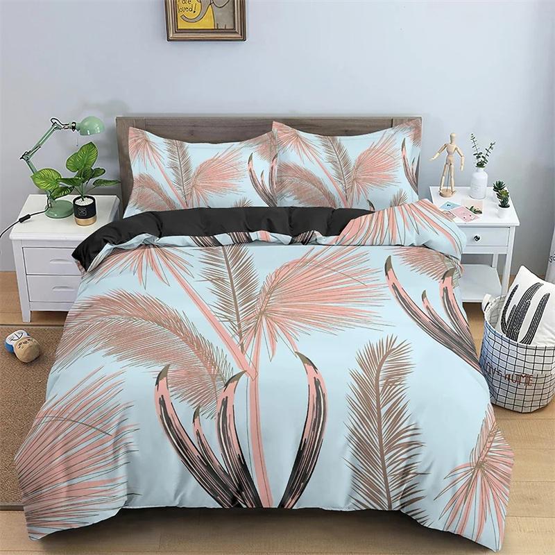 Feathers Pattern Bedding Set,Duvet Cover Comforter Bed Set Quilt Cover Pillowcase,King Queen Twin Size Boys Girls Adultse