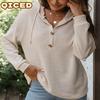 Women's Fashion Casual Solid Color Print Long Sleeve Hooded Hoodies & Sweatshirts Unique Design