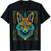 Fox Abstract Art Animal Geometric Mandala Graphic Fox T-Shirt