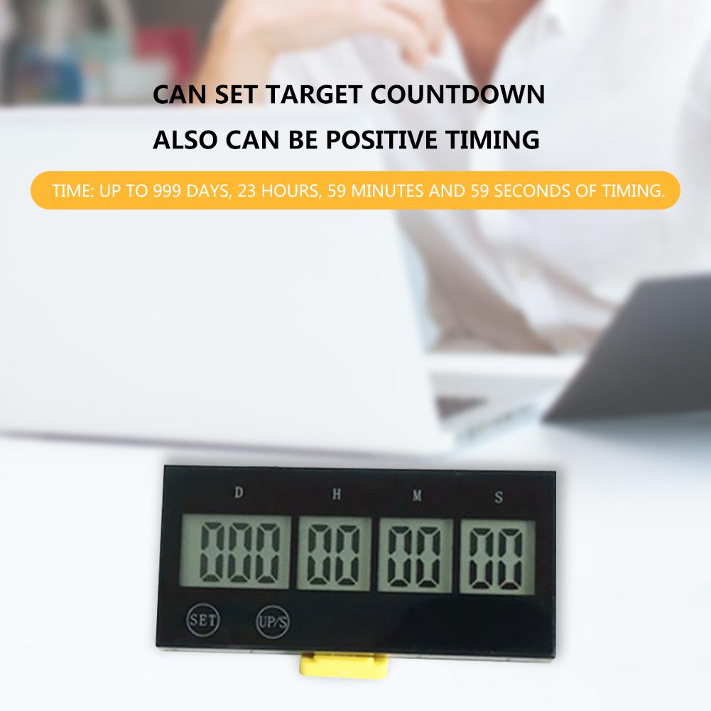 999 Days Count Down Timer Touch Screen Keys Electronic Kitchen Timer Multifunctional Lightweight Reusable for Home Learning Work