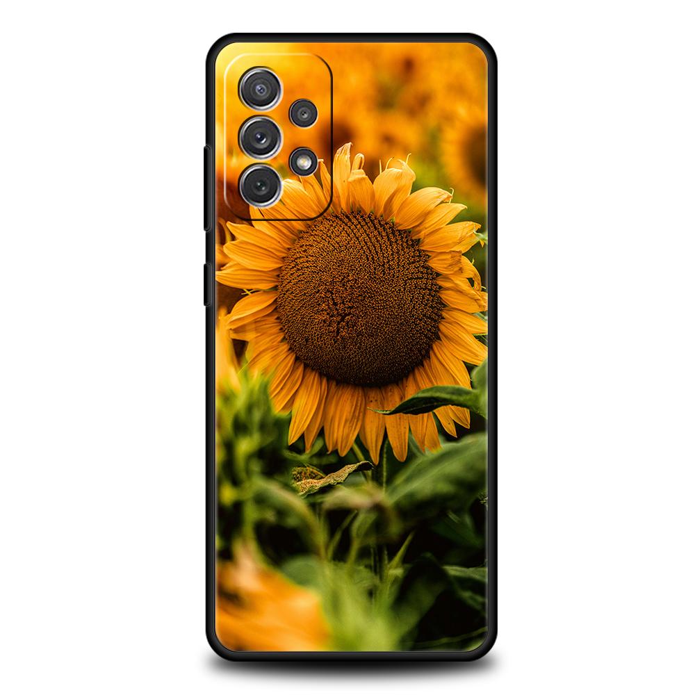 Case For Samsung A15 A13 A35 A55 A51 A71 A41 A31 A03S A05 A17 A23 A25 A33 A53 A73 5G A07 4G Cover Beautiful Yellow Sunflower