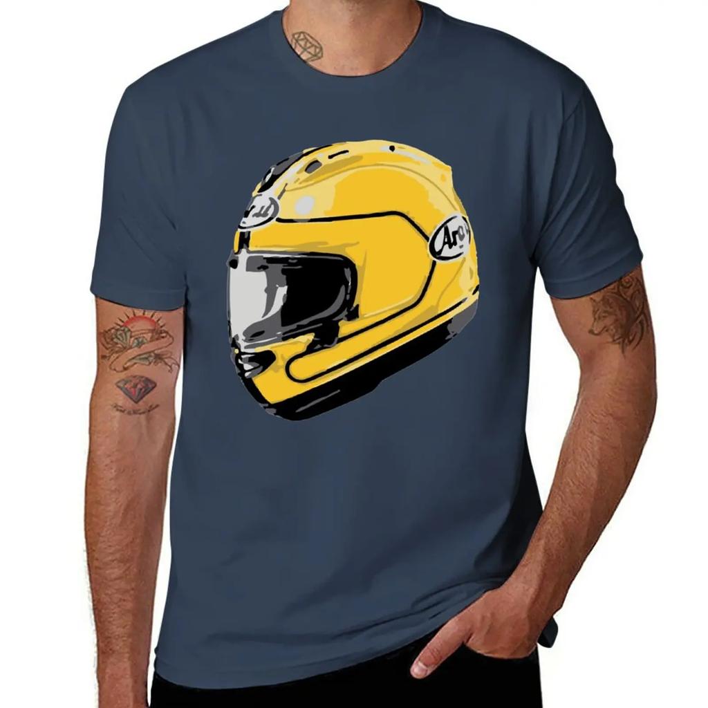 Abbigliamento streetwear anime pesante Nuova maglietta casco Joey Dunlop maglietta divertente vestiti estivi magliette Unisex pesante Unisex