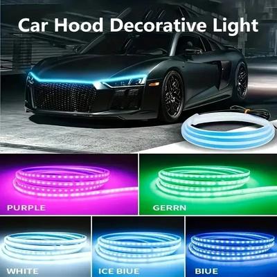 Auto LED Lichtleiste Scan Start für Motorhaube Flexibles Band Dekorationslampe Passend für Auto Tagfahrlicht Wasserdicht Konstantes TFL-Licht