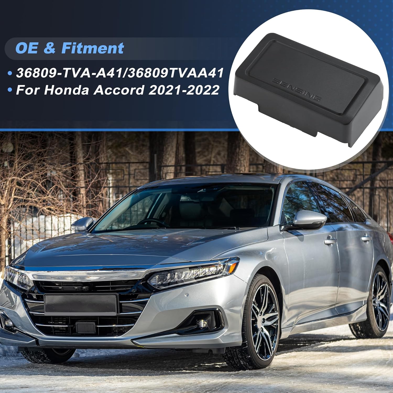 Крышка датчика расстояния автомобиля, радарный корпус миллиметрового диапазона для Honda Accord 2021 2022, защитный корпус датчика радара миллиметрового диапазона переднего расстояния,