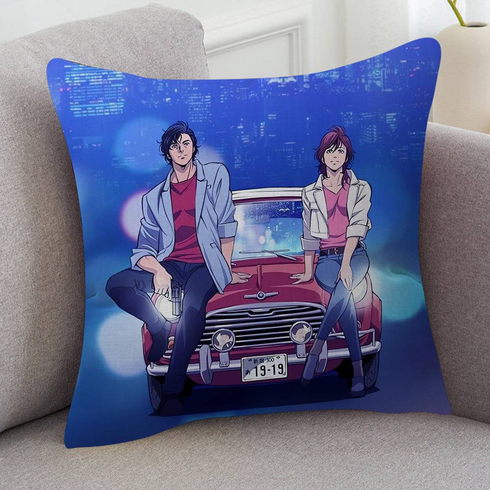 Anime City Hunter Cute Cartoon Two-dimensional Pillowcase Bedroom Sofa Cushion Cover Nap Pillow Cover
