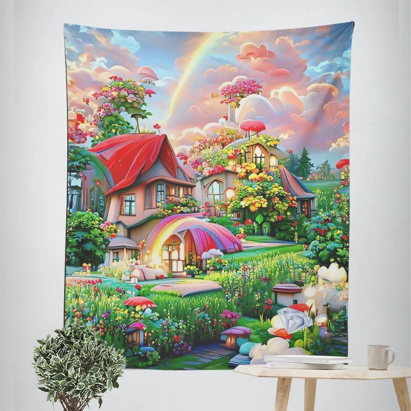 Декоративный гобелен «Сцена из усадьбы мечты» для домашнего декора — фото 9