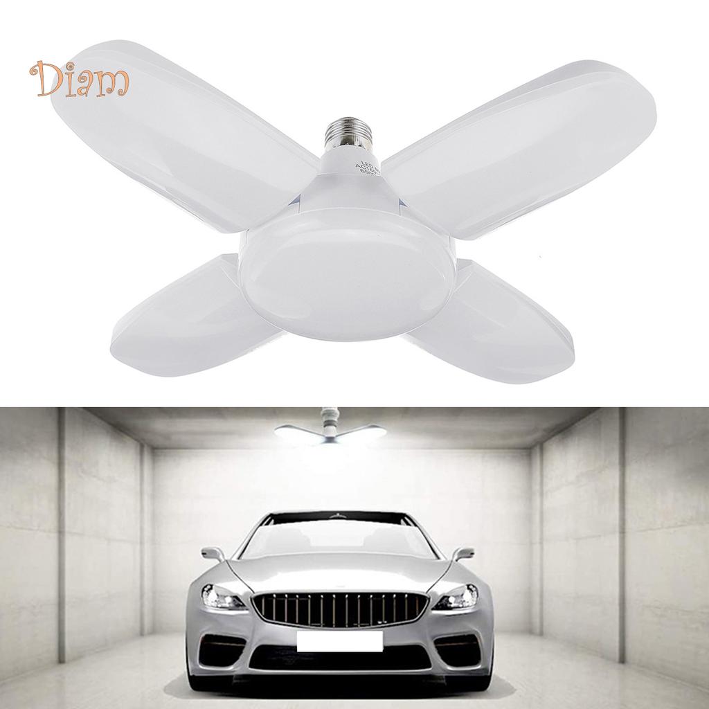 TDStore Foldable Garage Light Three-Leaf Fan Blade LED Bulb Adjustable Ceiling Lamp