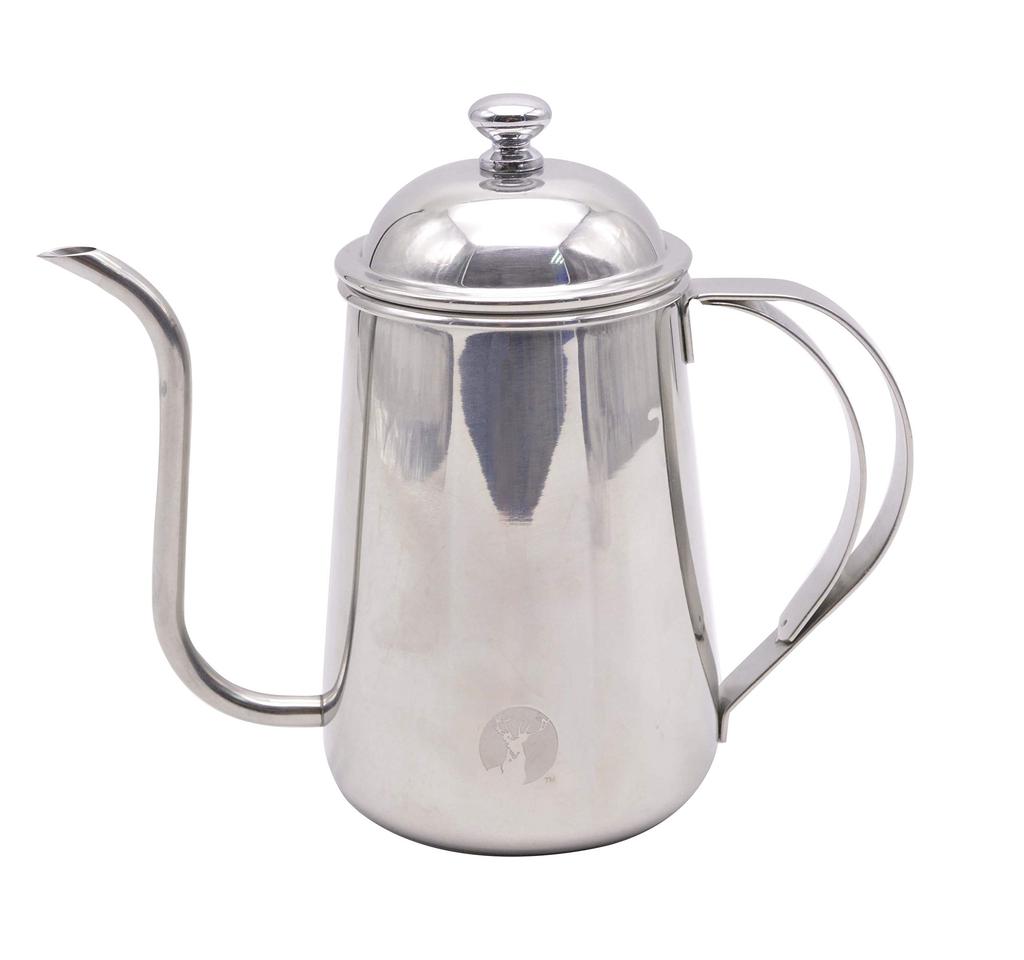 CAPTAIN STAG Coffee Drip Kettle Drip Pot Coffee Pot Coffee Drip Pot Full Water Capacity 780ml Appropriate Capacity 500ml Stainless Steel Silver 18-8