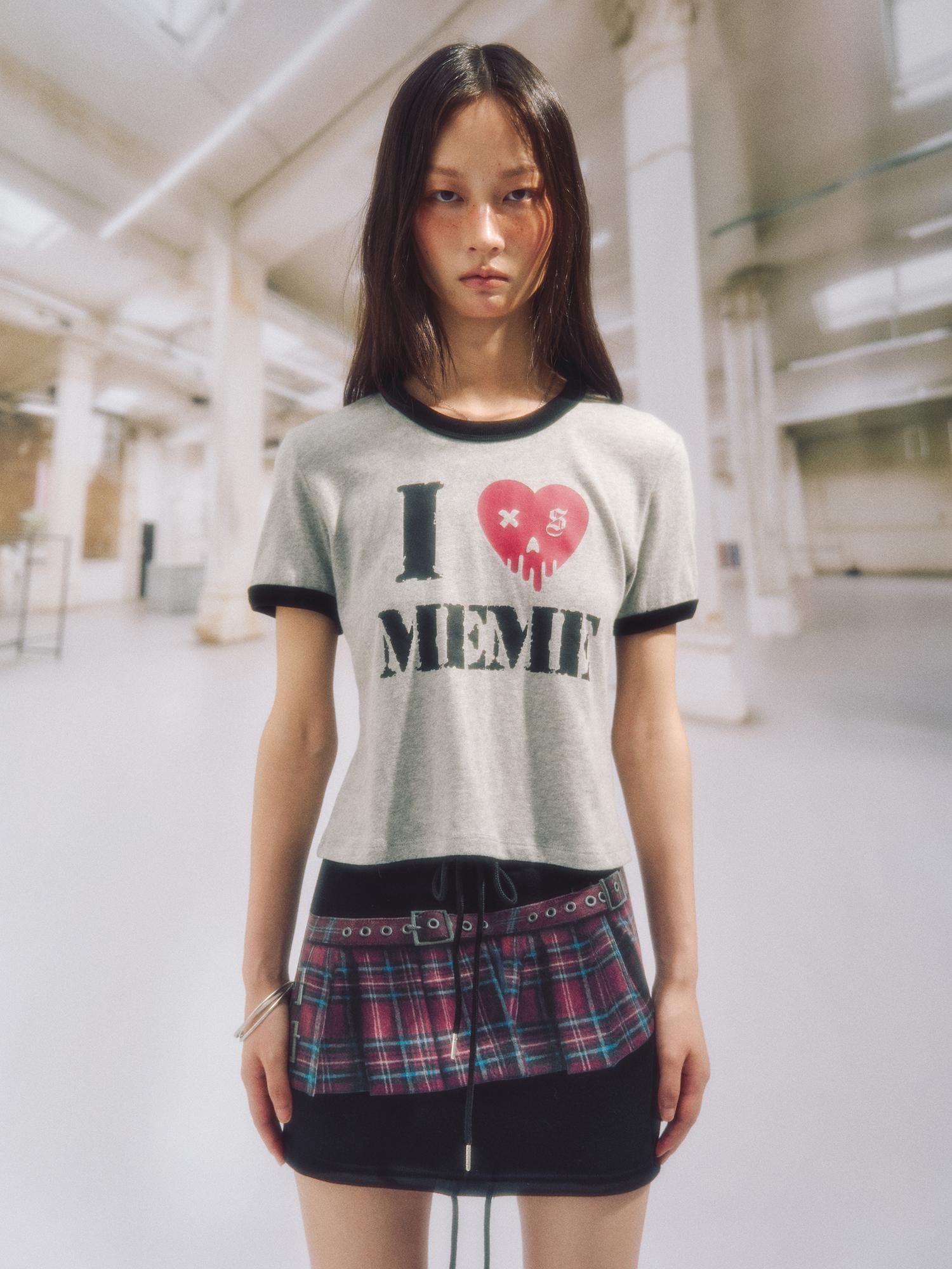 Футболка с длинным рукавом Som Sok Love Meme Ringer Top_M.Серый M. Grey