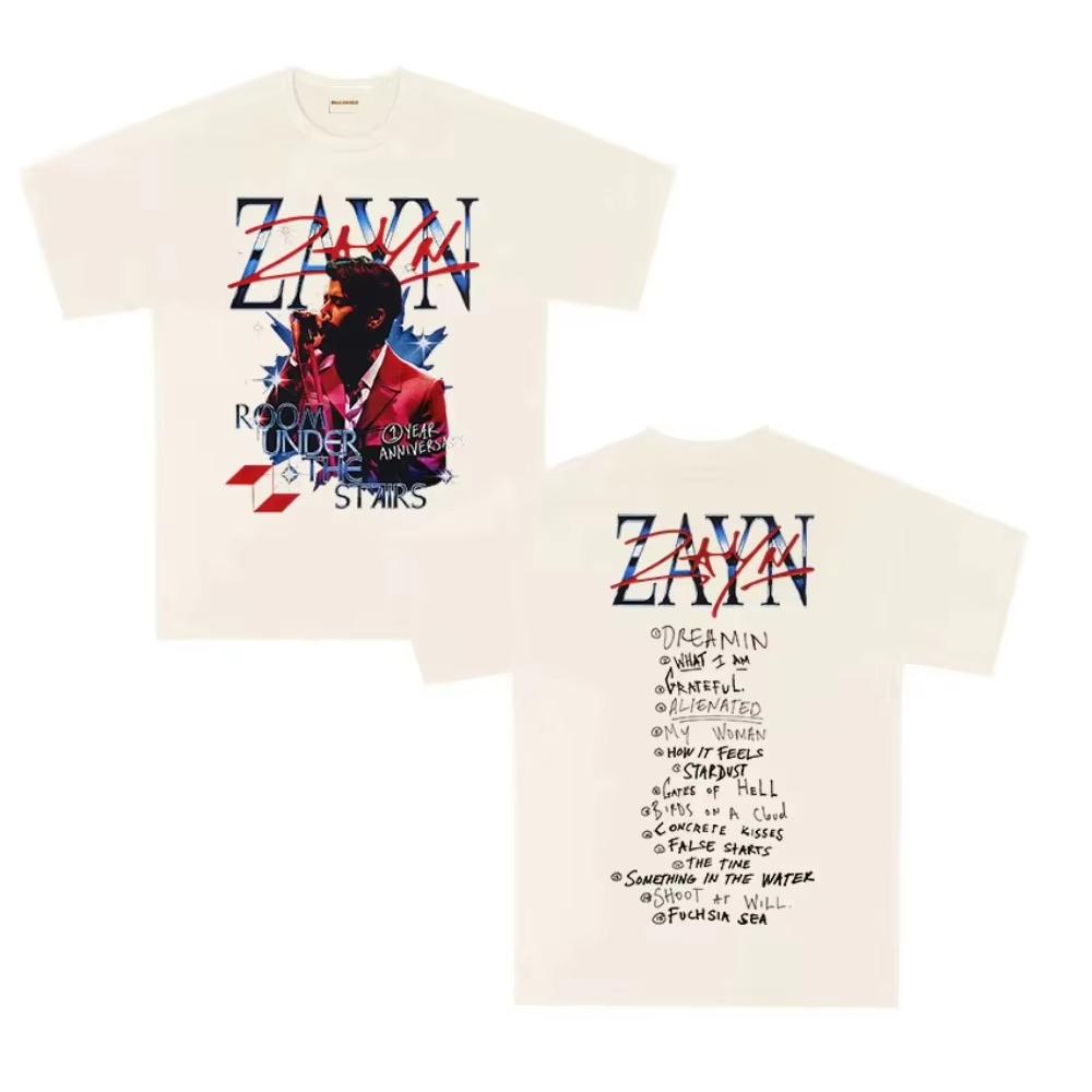 Rapper Zayn Tour Album 2026 Springsummer Graphic Tshirt Men  Vintage pure Cotton Tshirt Rock Hip Hop High Short Sleeve Top