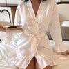 Cloud Cotton Seersucker Floral Bademantel - Europäische & Amerikanische Freizeit-Homewear