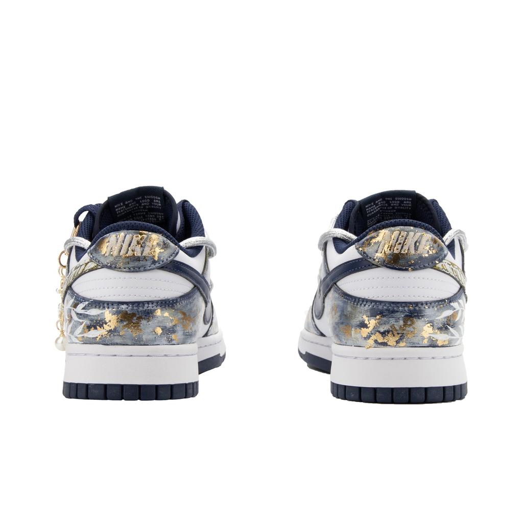 Nike Dunk Jiang Jin Yue, Venus Abrasion Resistant Low Top Skateboard Shoes Unisex White Blue Gold HF5441-107(Team445- )