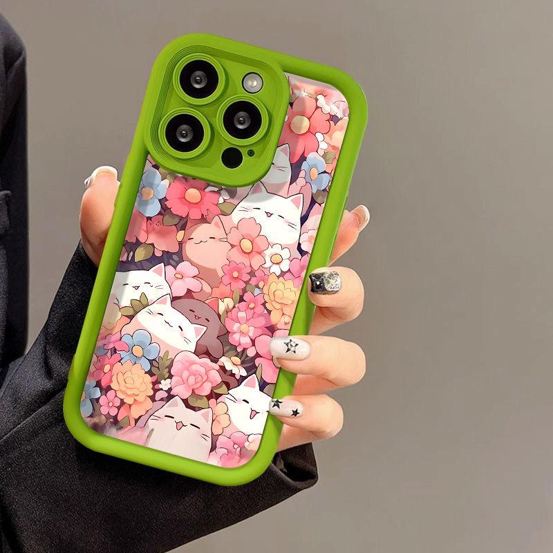 Full screen cat flower for iPhone17PorMax mobile phone case 17 Apple 16 matte 15/14 premium ins