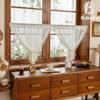 Bu Baba American Hollow Tassel Gauze Curtain for Bedroom Bay Window or Door, Finished Short Curtain.