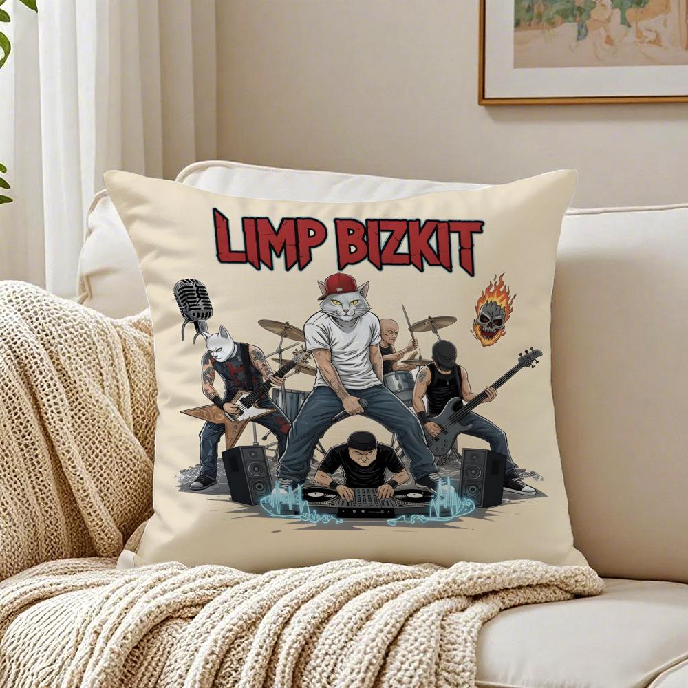 Fashion Band Casual L-Limp Bizkit Cushion Cover Linen Pillowcase Soft For Sofa Bed Home Room Decor
