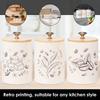 3Pcs Vintage Print Metal Canister Set with Airtight Wood Lids Sugar Tea Coffee Storage Containers Jar for Counter Dining Room