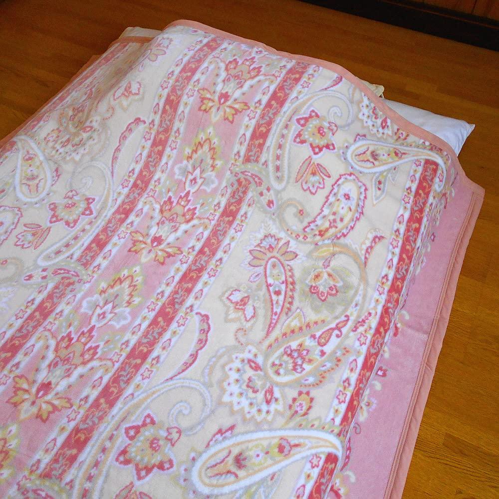 New Meyer Cotton Blanket, Paisley Pattern, Single Size, Made in Japan (Pink)