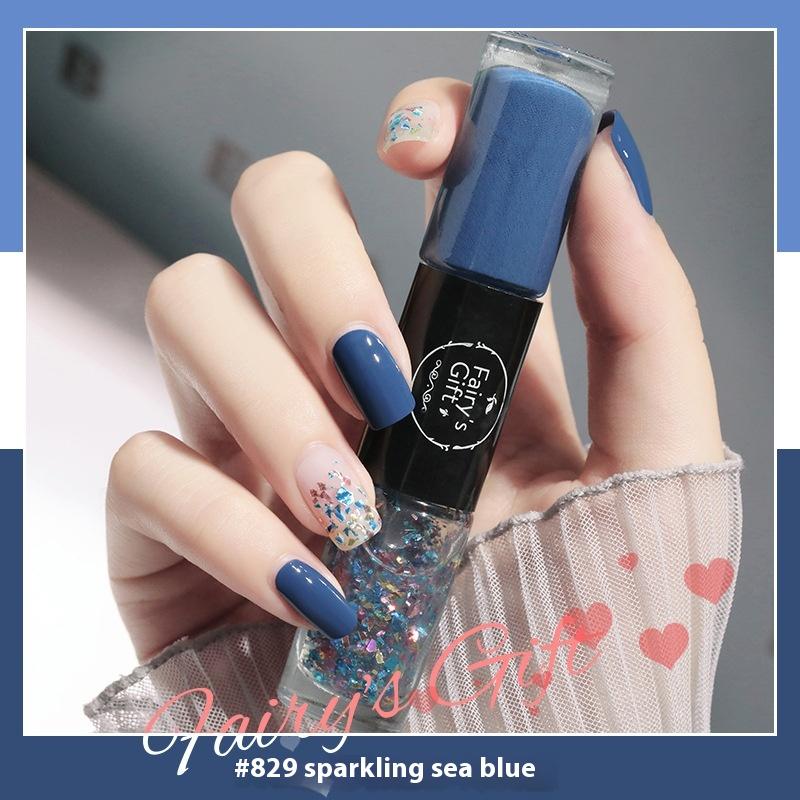 Dvoubarevný mastný lak na nehty, nepeče, neloupe se, rychleschnoucí flitry, dlouhotrvající, pro nehtové salony