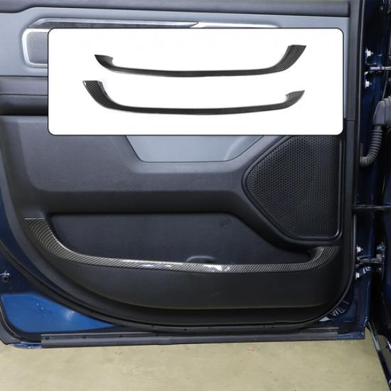 Interior Rear Door Storage Box Trim Decor Strip For Dodge RAM 2018+ Carbon Fiber