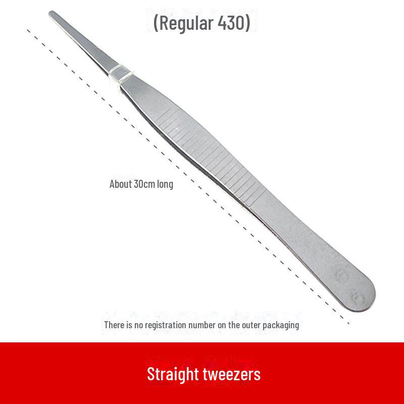 304 Stainless Steel Anti-Iodine Tweezers: Straight & Elbow Design for Gardening, Fishing, and Aquarium Use