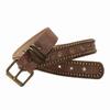 Multi Hole Studded Leather Belt Rivet Studded Retro Belt Retro Waist Belt  Jeans Pants Dress