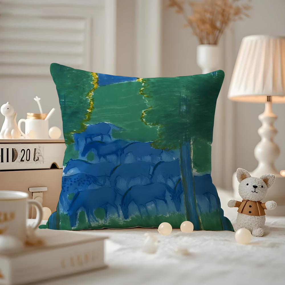 The Art Of Taking Dreams As Horses Cushion Cover Pattern Printed Pillowcase For Living Room Sofa Cushion Cover & Bedroom Decor