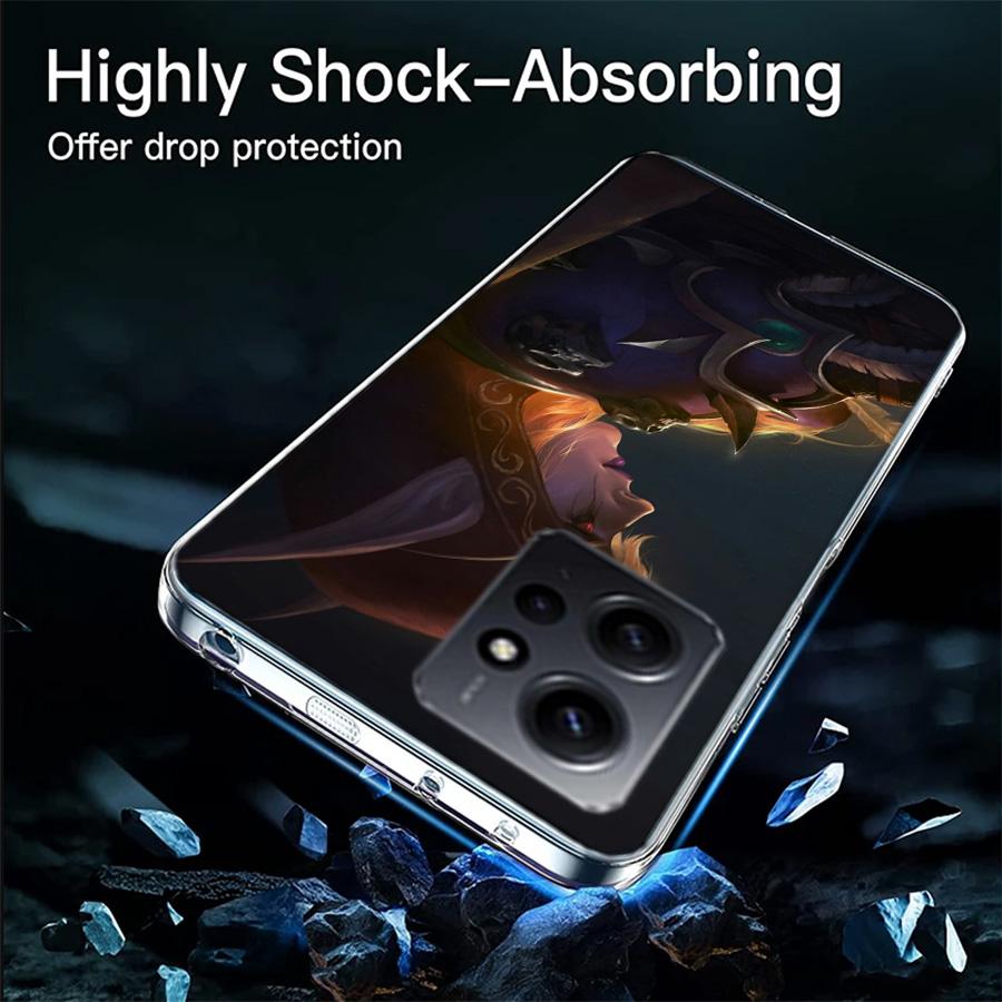 Custodia per Telefono Elfo W-World Of W-Warcraft Per Redmi 12 13C 12C 15C 9 10 10C Note 13 Pro Plus 14 15 Pro 9T 9C 9A TPU Morbida Trasparente
