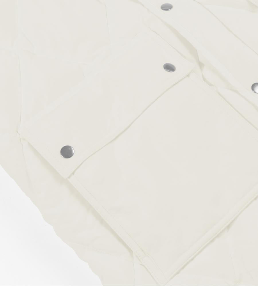 Np Studio Union Quilted Fur Collar Short Padded Jacket Ivory