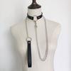 Yousheng Women Faux Leather Collar Leash Chain Decor Adjustable Erotic Lover Necklace Cosplay Nightclub Party Choker Individual Neck Jewelry