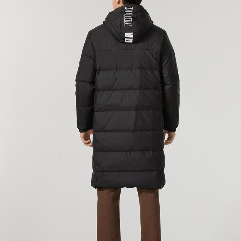 Puma Logo Windproof Warm Hooded Down Jacket Men Jackets Black 685322-01