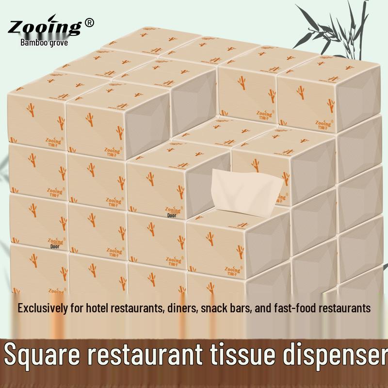 Bamboo Forest Small Square Tissue Napkins for Restaurant or Hotel Dining Rooms Bagged